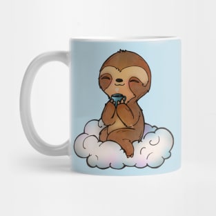 Kawaii Sloth Sipping on Coffee Mug